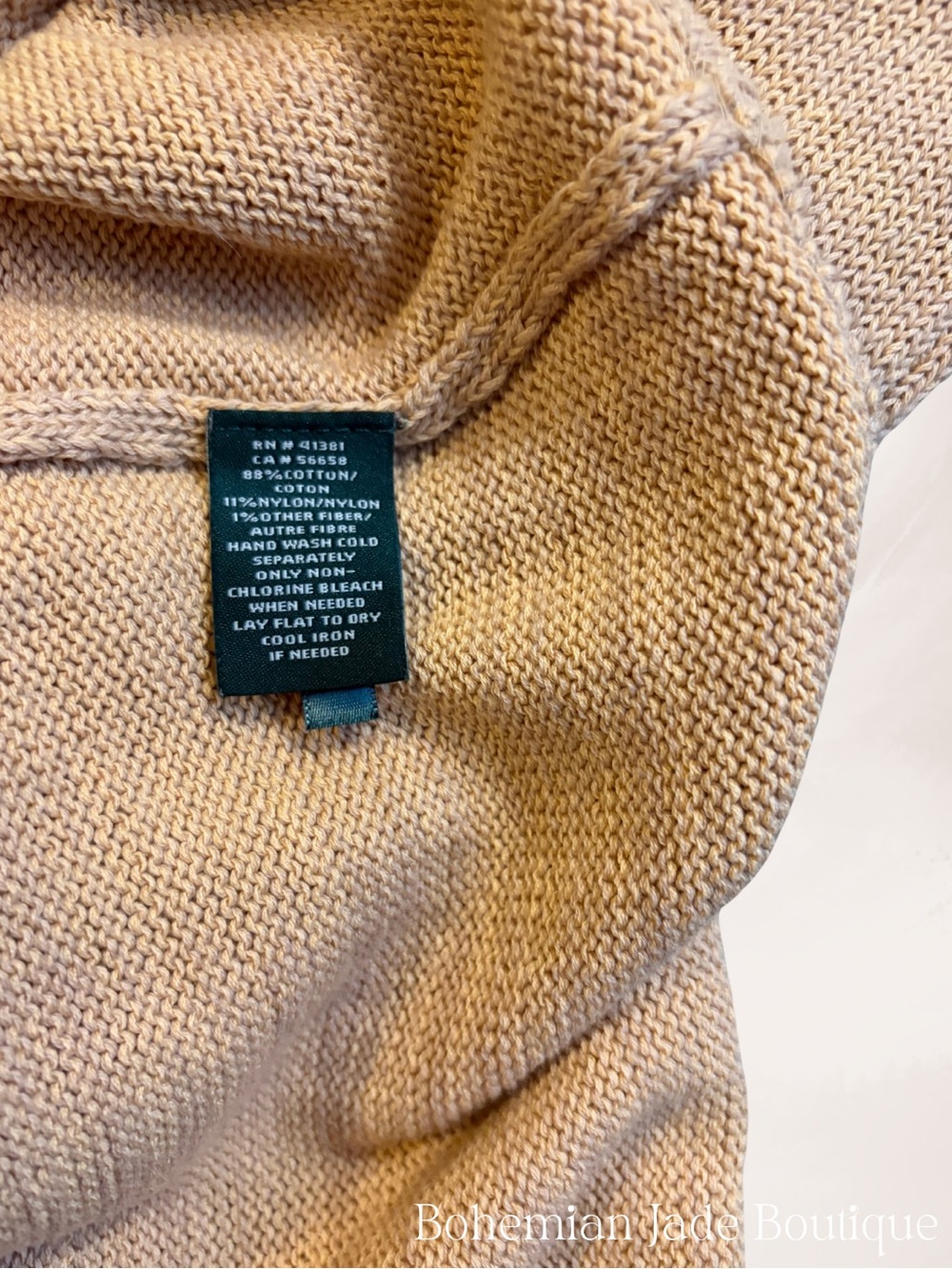Lauren Ralph Lauren Knit Sleeveless Sweater Dress Petite Small NWT Tan - Picture 7 of 7